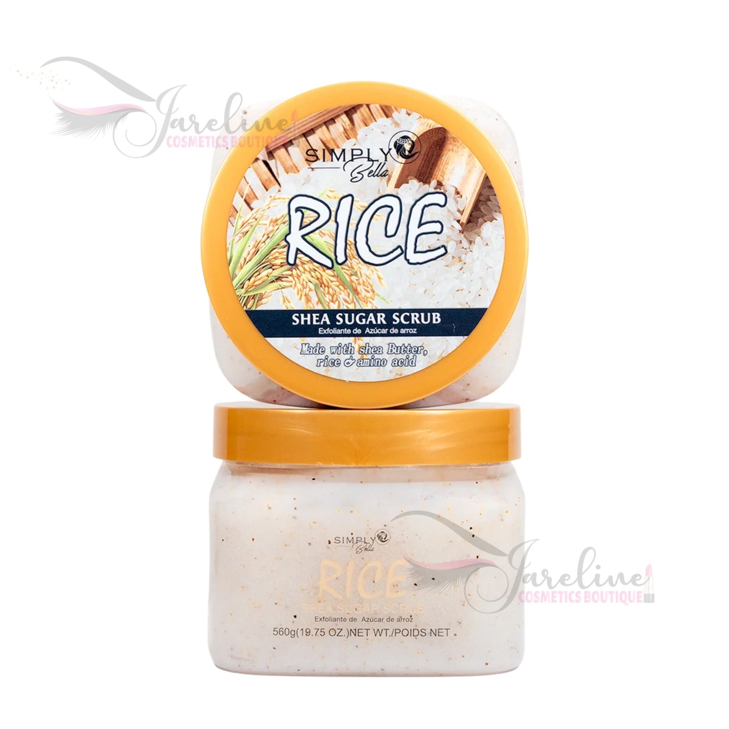 Face & Body Scrub Rice azúcar de arroz Simply Bella