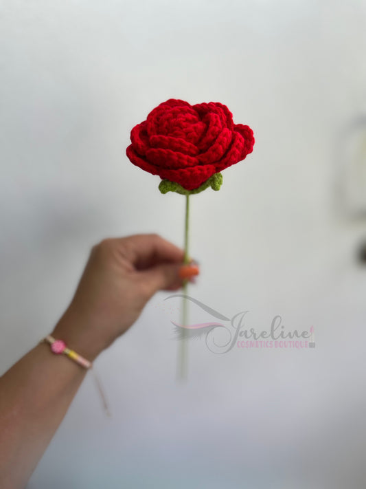 Rosa roja en crochet para mamá 🌹